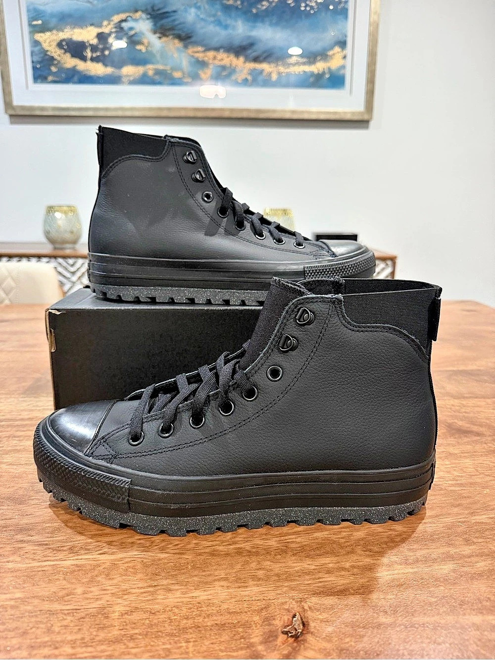 Converse Chuck Taylor All Star City WP Leather in Black- Size 10.5M/12W BNIB